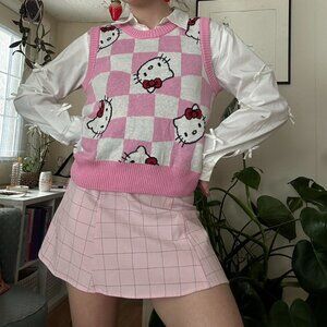 Hello Kitty pink and white sweater vest